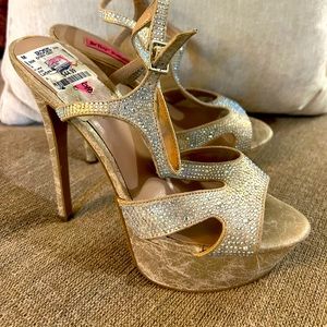 Betsey Johnson jeweled platform stilettos